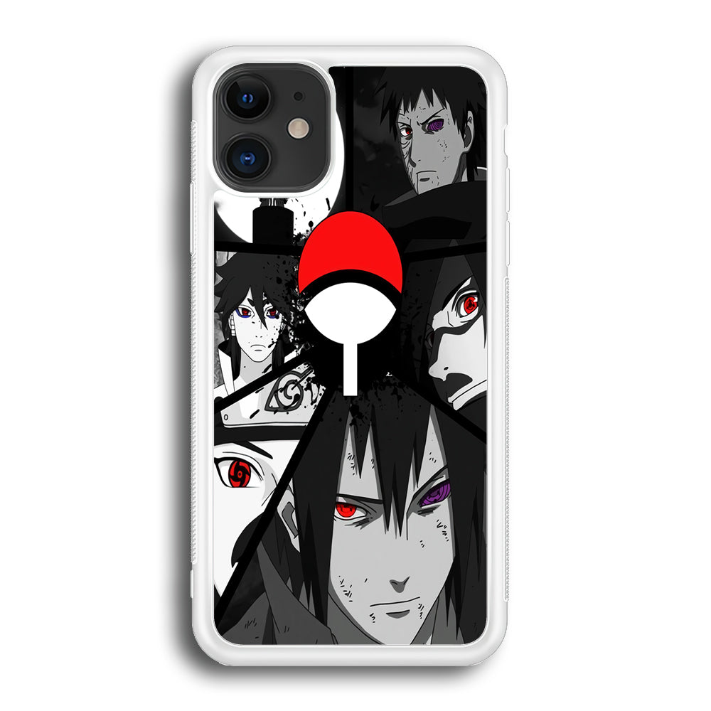 Naruto Uchiha Clan iPhone 12 Case-Phone Case-Rubber White (2D Case)-Altracase