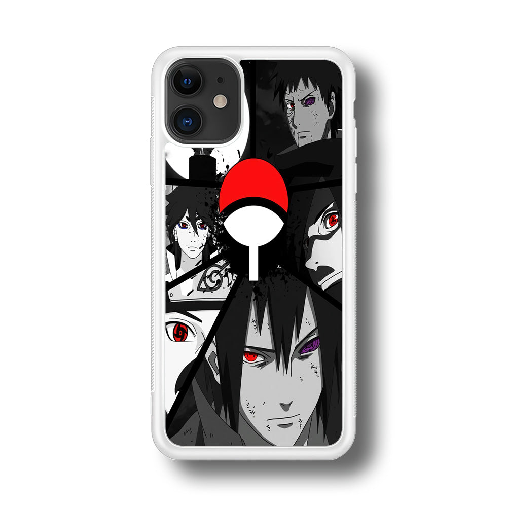 Naruto Uchiha Clan iPhone 11 Case-Phone Case-Rubber White (2D Case)-Altracase