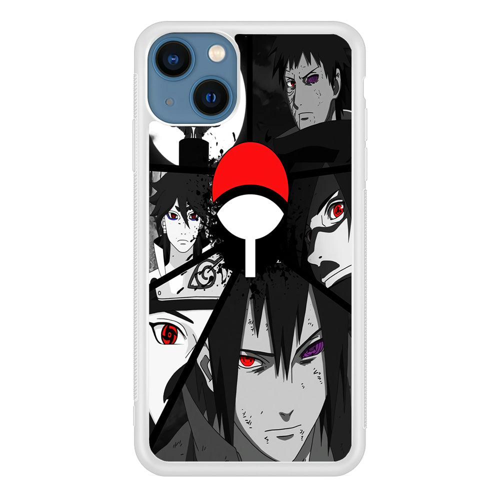 Naruto Uchiha Clan iPhone 13 Mini Case-Phone Case-Rubber White (2D Case)-Altracase