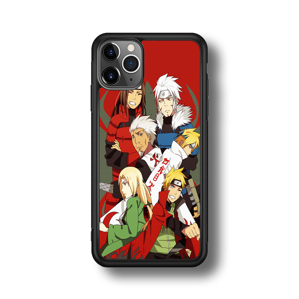 Naruto all hokages iPhone 11 Pro Max Case-Phone Case-Rubber Black (2D Case)-Altracase