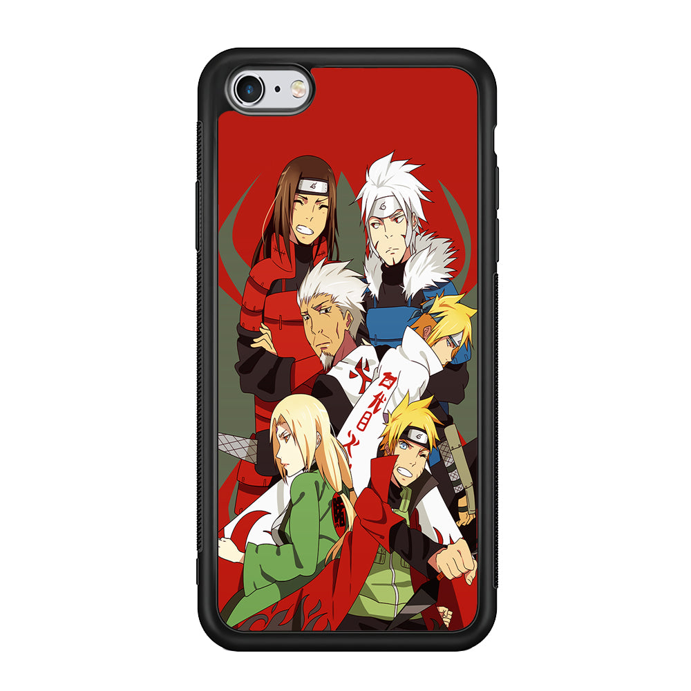 Naruto all hokages iPhone 6 | 6s Case-Phone Case-Rubber Black (2D Case)-Altracase