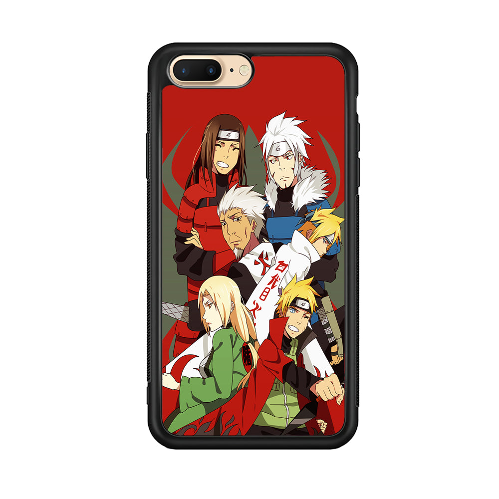 Naruto all hokages iPhone 8 Plus Case-Phone Case-Rubber Black (2D Case)-Altracase