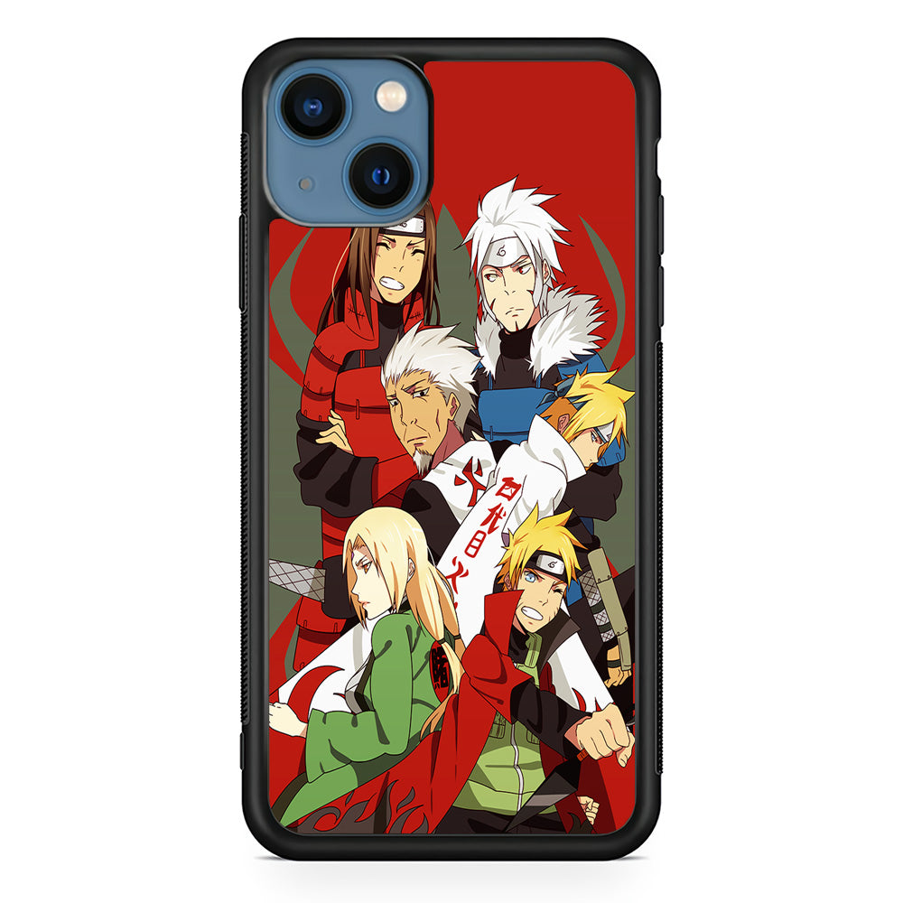 Naruto all hokages iPhone 13 Mini Case-Phone Case-Rubber Black (2D Case)-Altracase