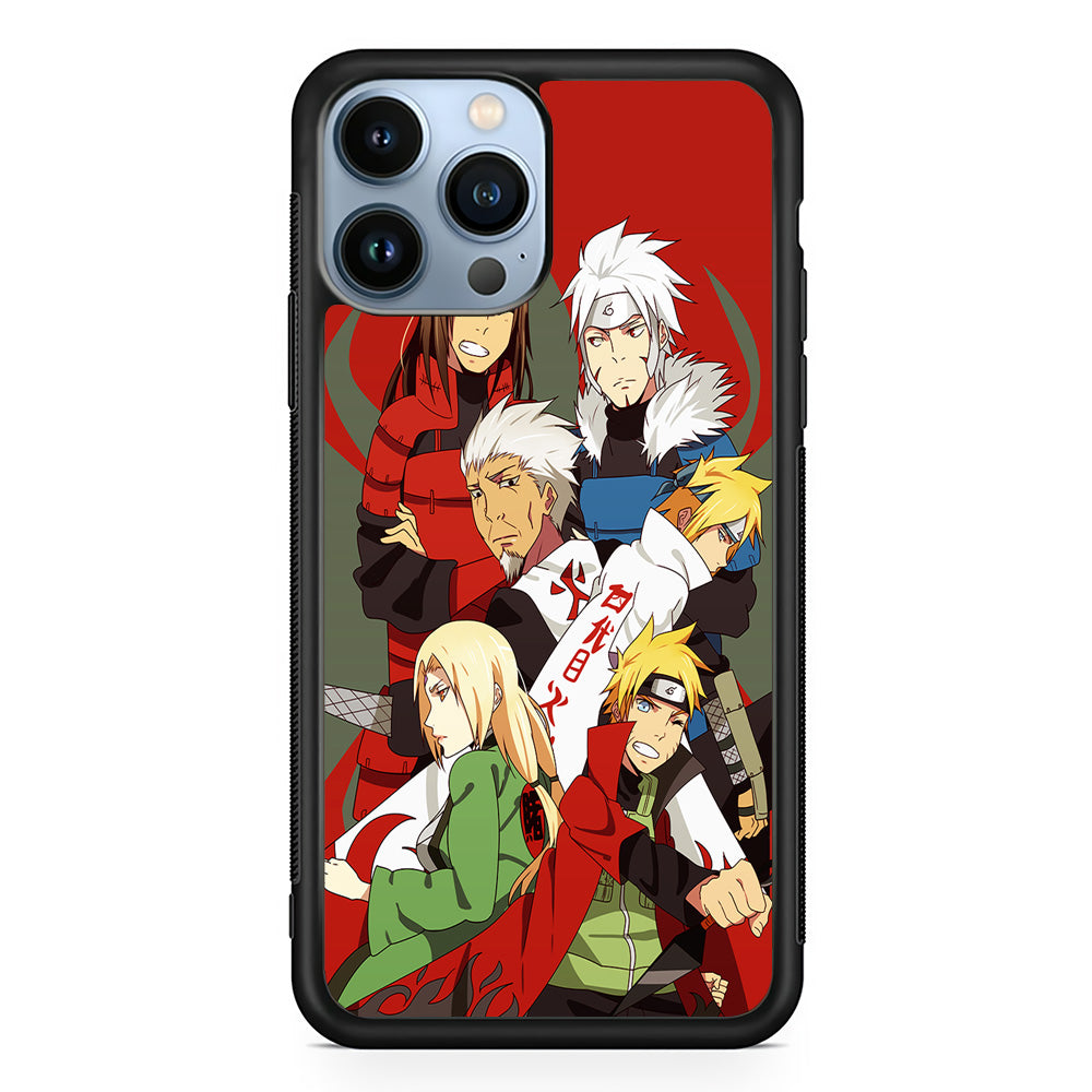 Naruto all hokages iPhone 15 Pro Case-Phone Case-Rubber Black (2D Case)-Altracase