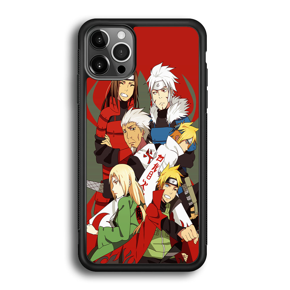 Naruto all hokages iPhone 12 Pro Max Case-Phone Case-Rubber Black (2D Case)-Altracase