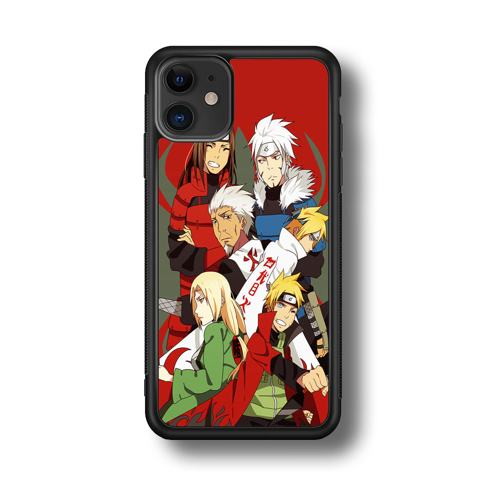 Naruto all hokages iPhone 11 Case-Phone Case-Rubber Black (2D Case)-Altracase