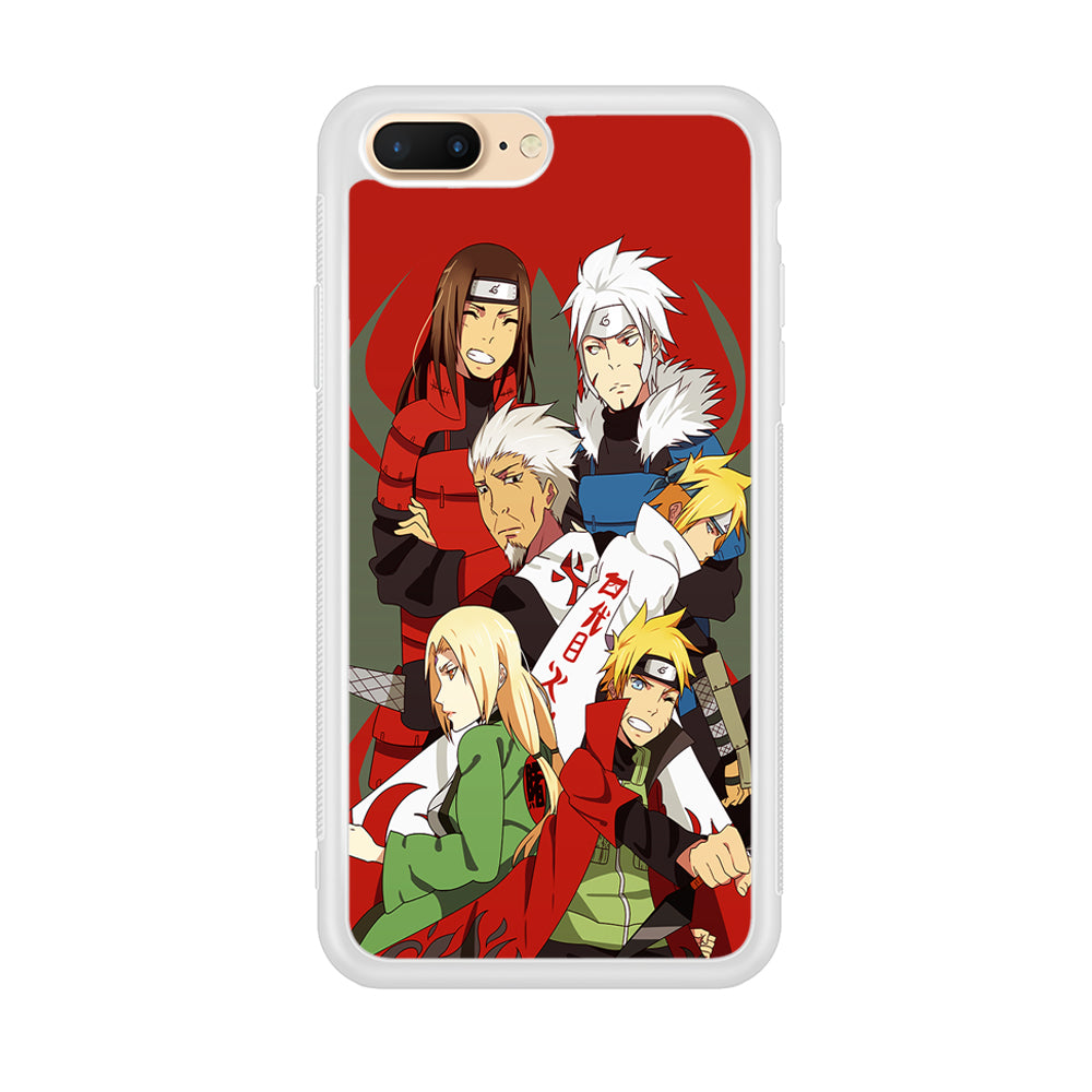 Naruto all hokages iPhone 8 Plus Case-Phone Case-Rubber White (2D Case)-Altracase