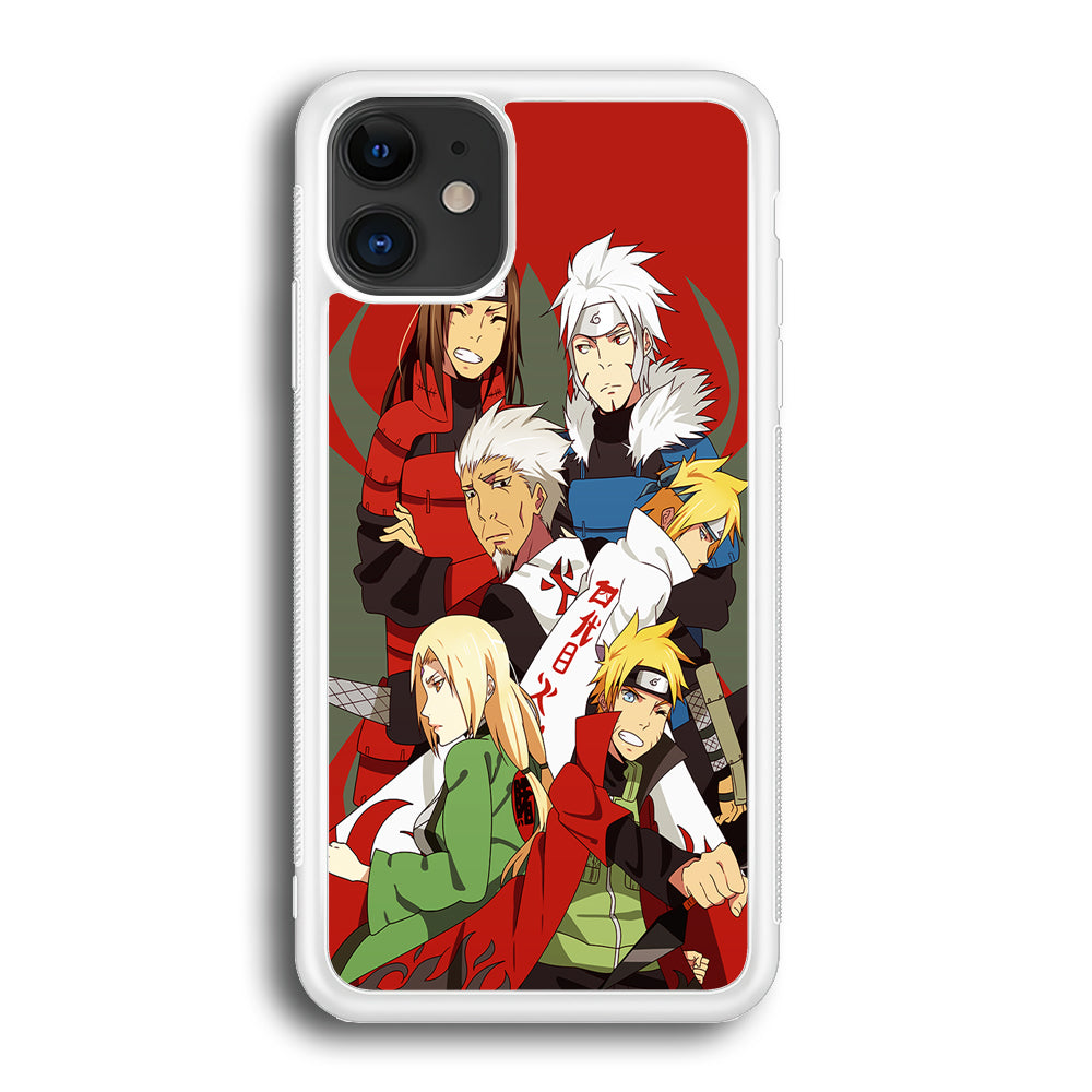 Naruto all hokages iPhone 12 Case-Phone Case-Rubber White (2D Case)-Altracase