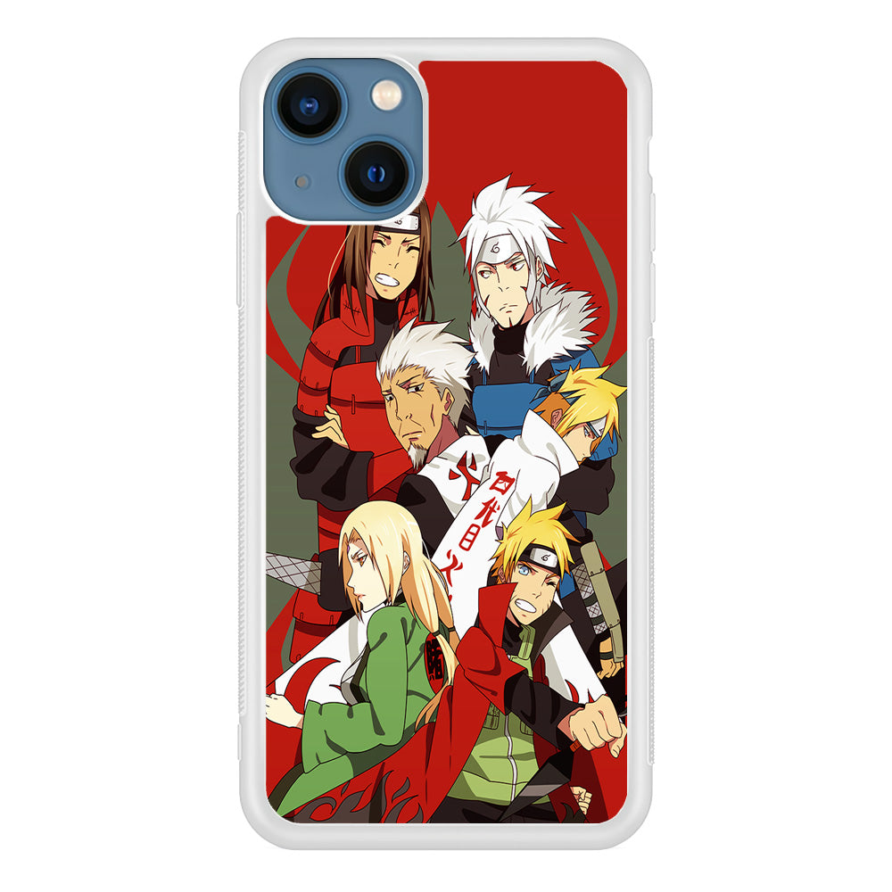 Naruto all hokages iPhone 13 Mini Case-Phone Case-Rubber White (2D Case)-Altracase