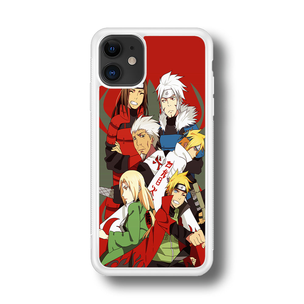 Naruto all hokages iPhone 11 Case-Phone Case-Rubber White (2D Case)-Altracase