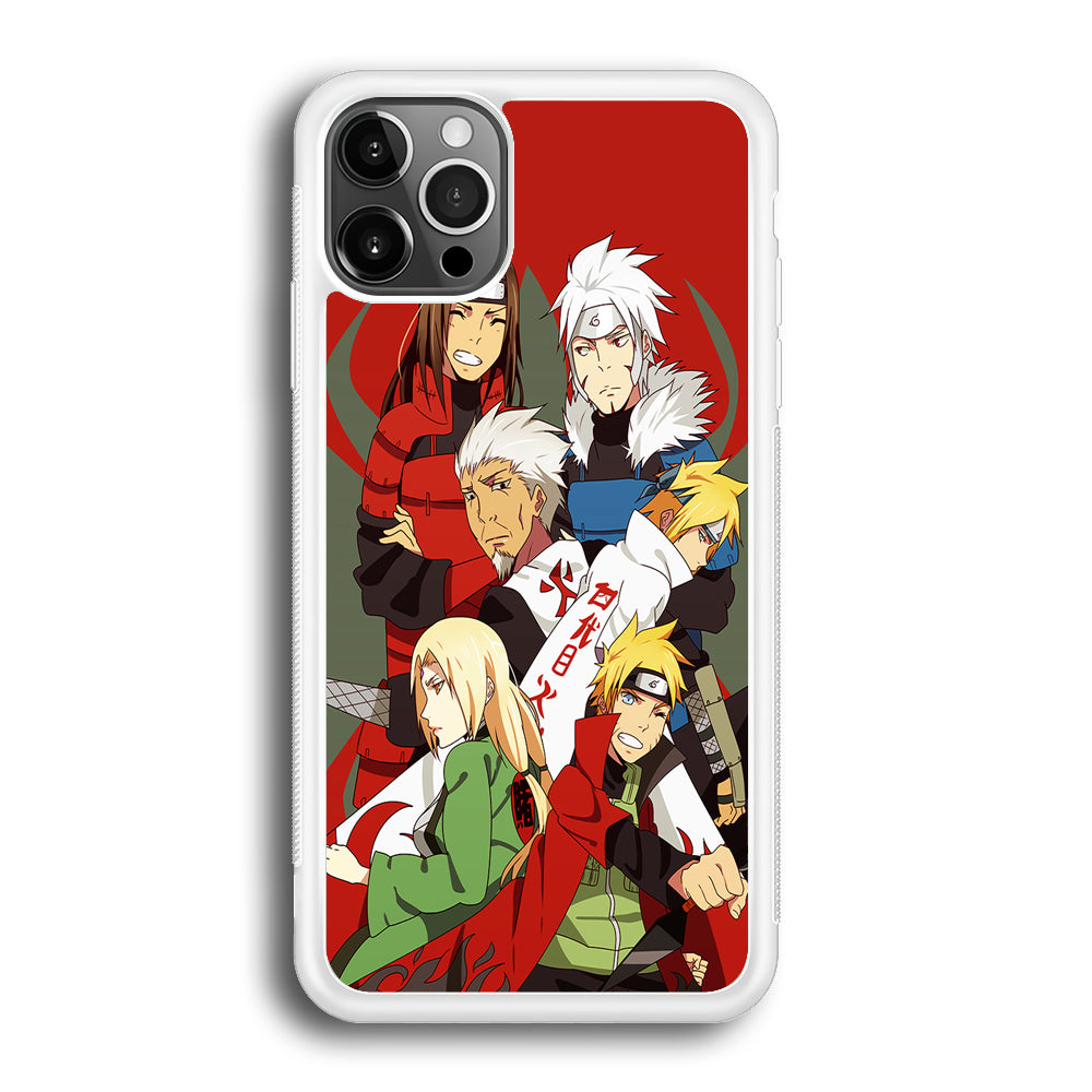 Naruto all hokages iPhone 12 Pro Max Case-Phone Case-Rubber White (2D Case)-Altracase