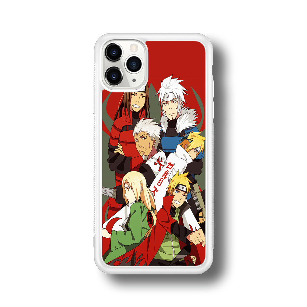 Naruto all hokages iPhone 11 Pro Max Case-Phone Case-Rubber White (2D Case)-Altracase