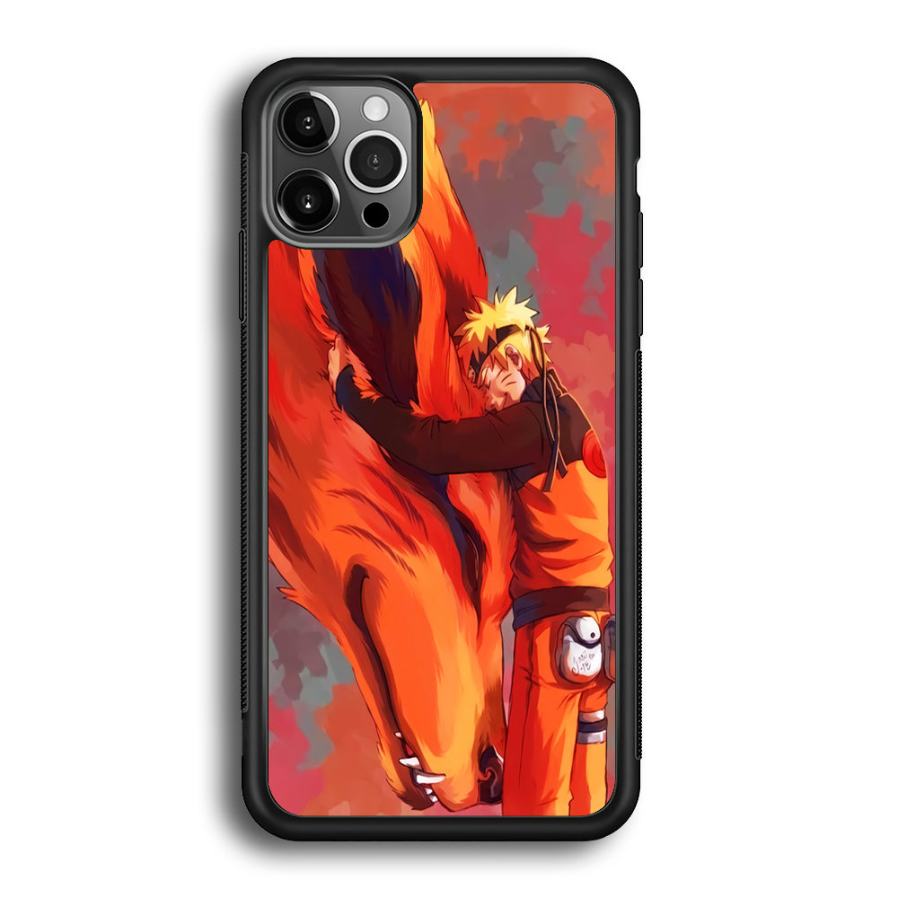 Naruto and Kurama iPhone 12 Pro Max Case-Phone Case-Rubber Black (2D Case)-Altracase