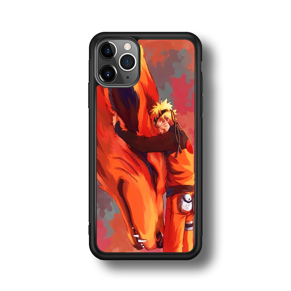 Naruto and Kurama iPhone 11 Pro Max Case-Phone Case-Rubber Black (2D Case)-Altracase