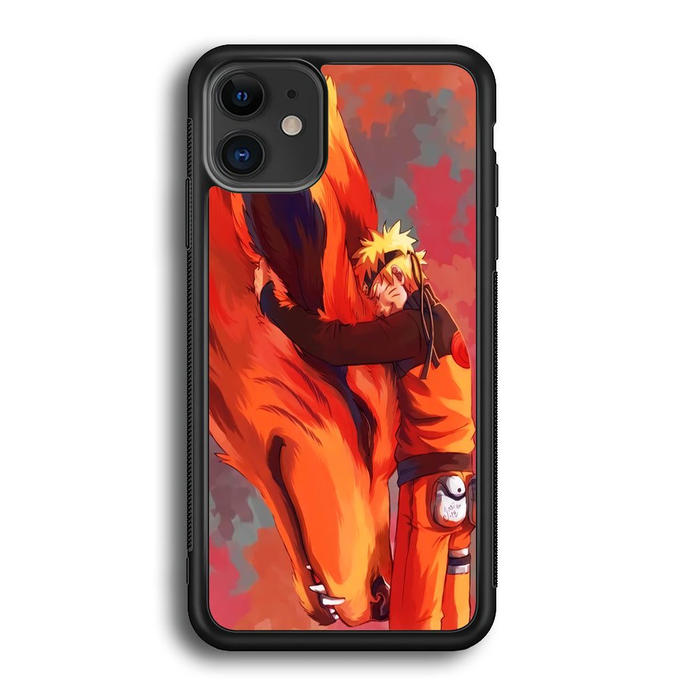 Naruto and Kurama iPhone 12 Case-Phone Case-Rubber Black (2D Case)-Altracase