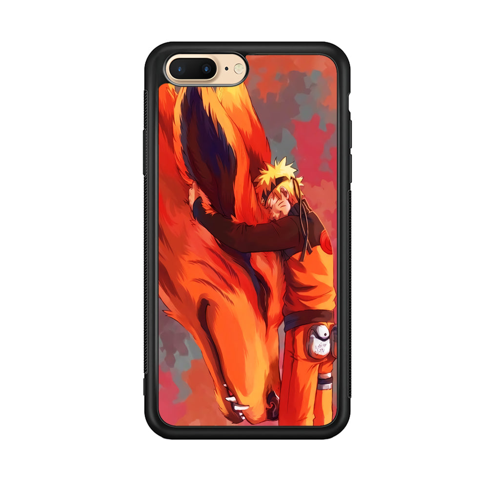 Naruto and Kurama iPhone 8 Plus Case-Phone Case-Rubber Black (2D Case)-Altracase