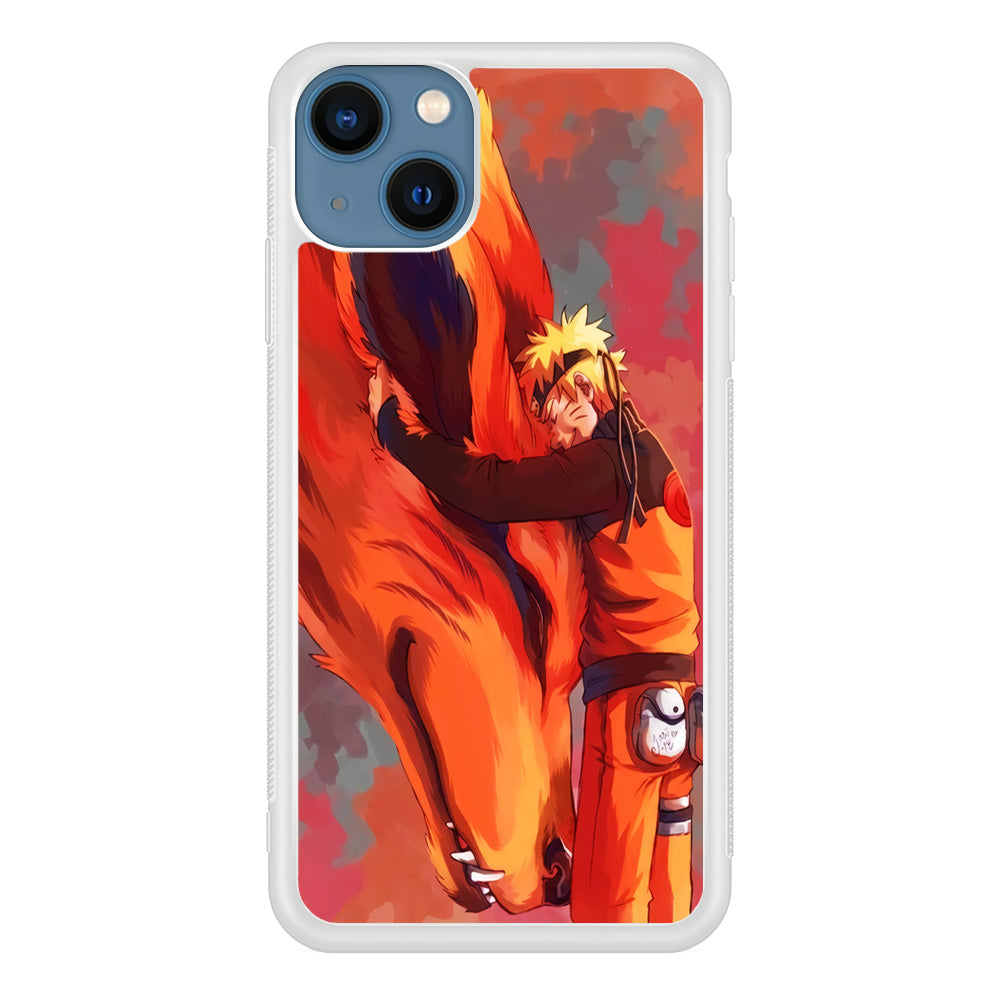 Naruto and Kurama iPhone 13 Mini Case-Phone Case-Rubber White (2D Case)-Altracase