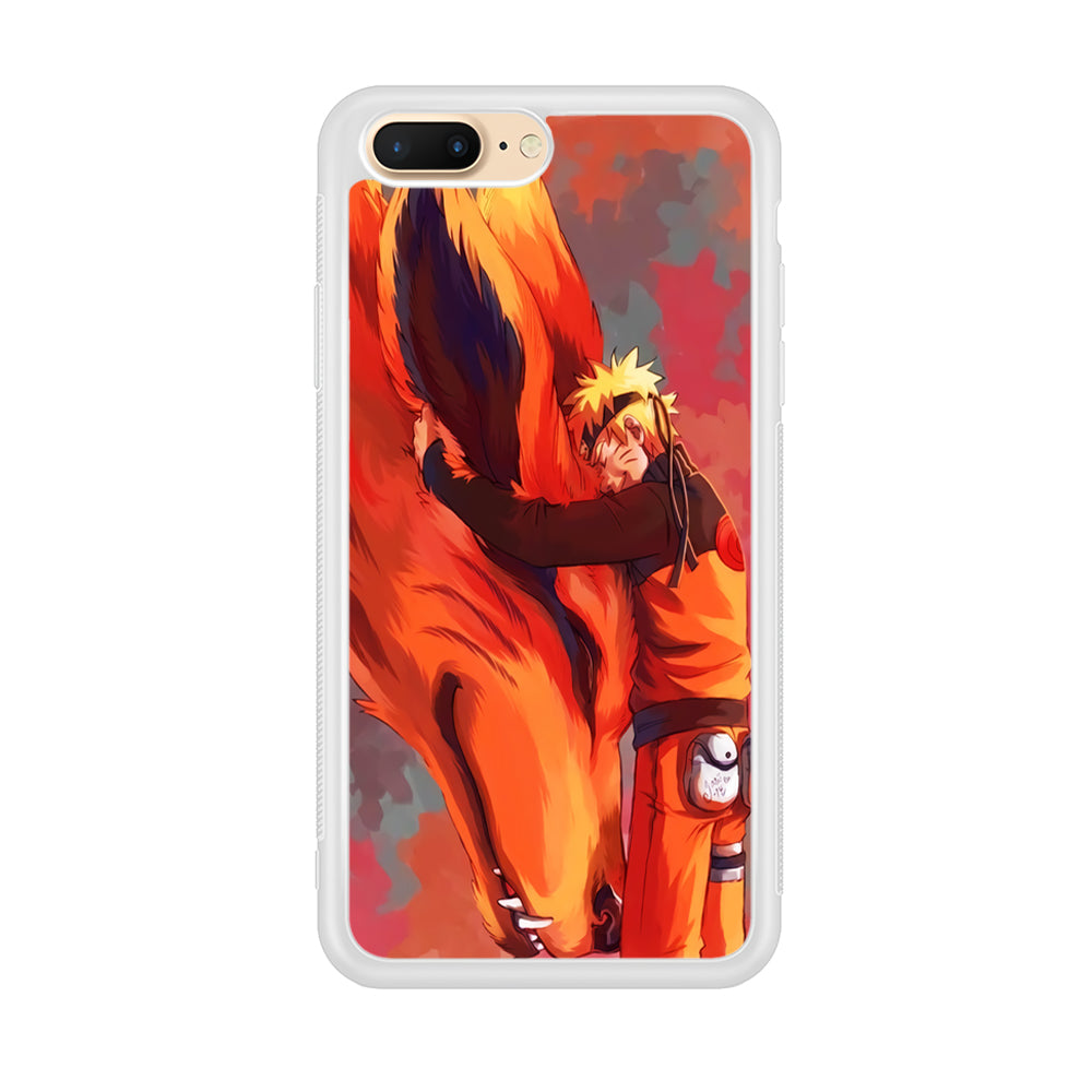 Naruto and Kurama iPhone 7 Plus Case-Phone Case-Rubber White (2D Case)-Altracase