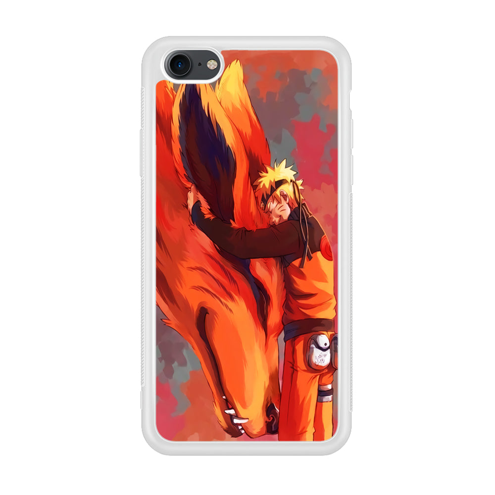 Naruto and Kurama iPhone 8 Case-Phone Case-Rubber White (2D Case)-Altracase