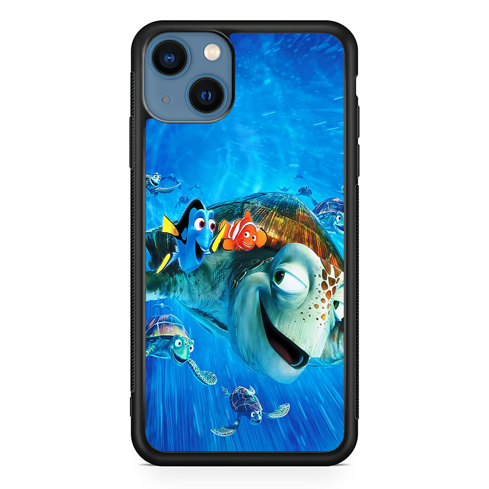 Nemo Dorry and Turtles iPhone 13 Mini Case-Phone Case-Rubber Black (2D Case)-Altracase