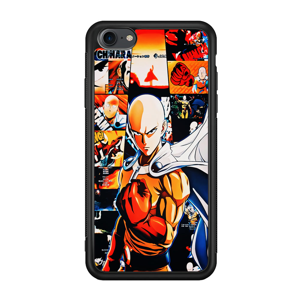 OPM Saitama Aesthetic iPhone 7 Case-Phone Case-Rubber Black (2D Case)-Altracase
