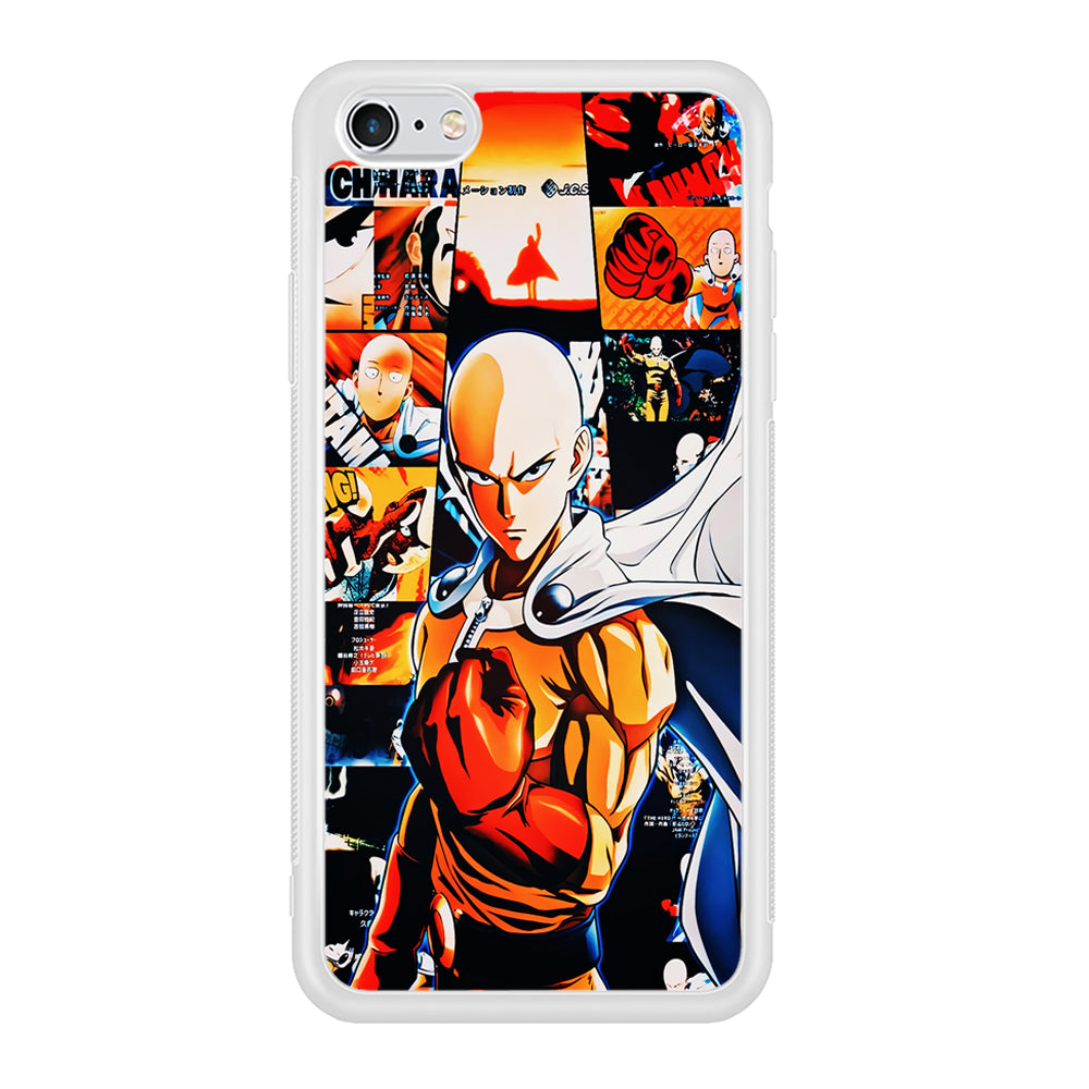 OPM Saitama Aesthetic iPhone 6 | 6s Case-Phone Case-Rubber White (2D Case)-Altracase