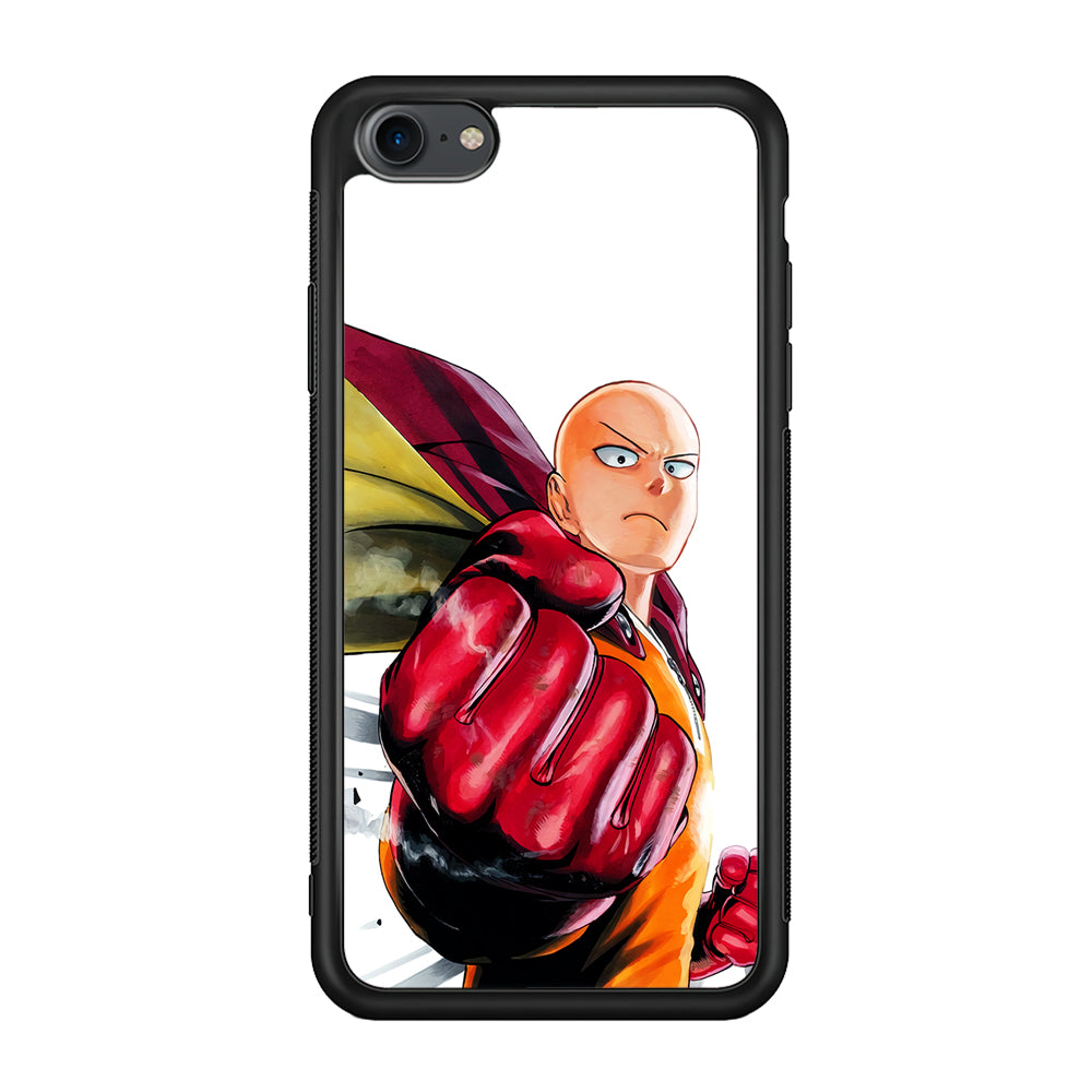 OPM Saitama Strong Punch iPhone 7 Case-Phone Case-Rubber Black (2D Case)-Altracase
