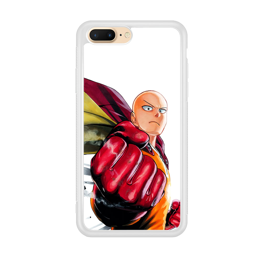 OPM Saitama Strong Punch iPhone 7 Plus Case-Phone Case-Rubber White (2D Case)-Altracase