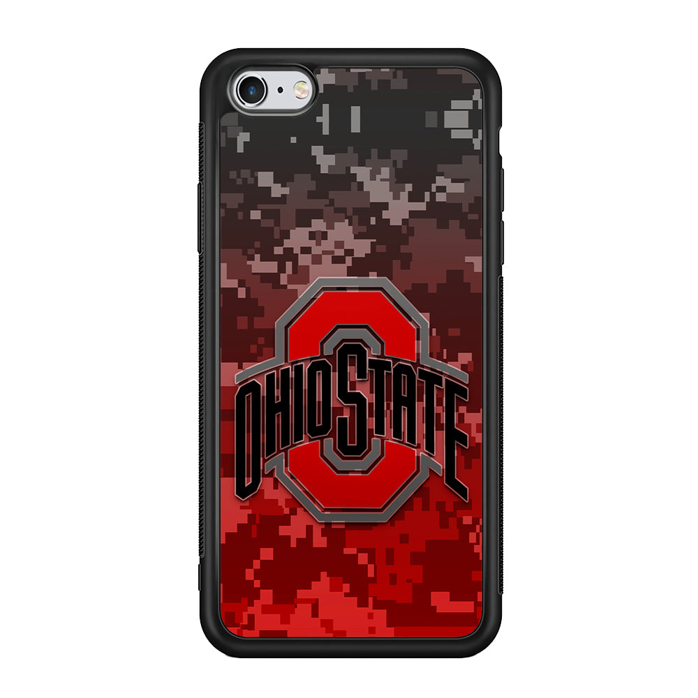 Ohio State Pixel Art iPhone 6 | 6s Case-Phone Case-Rubber Black (2D Case)-Altracase
