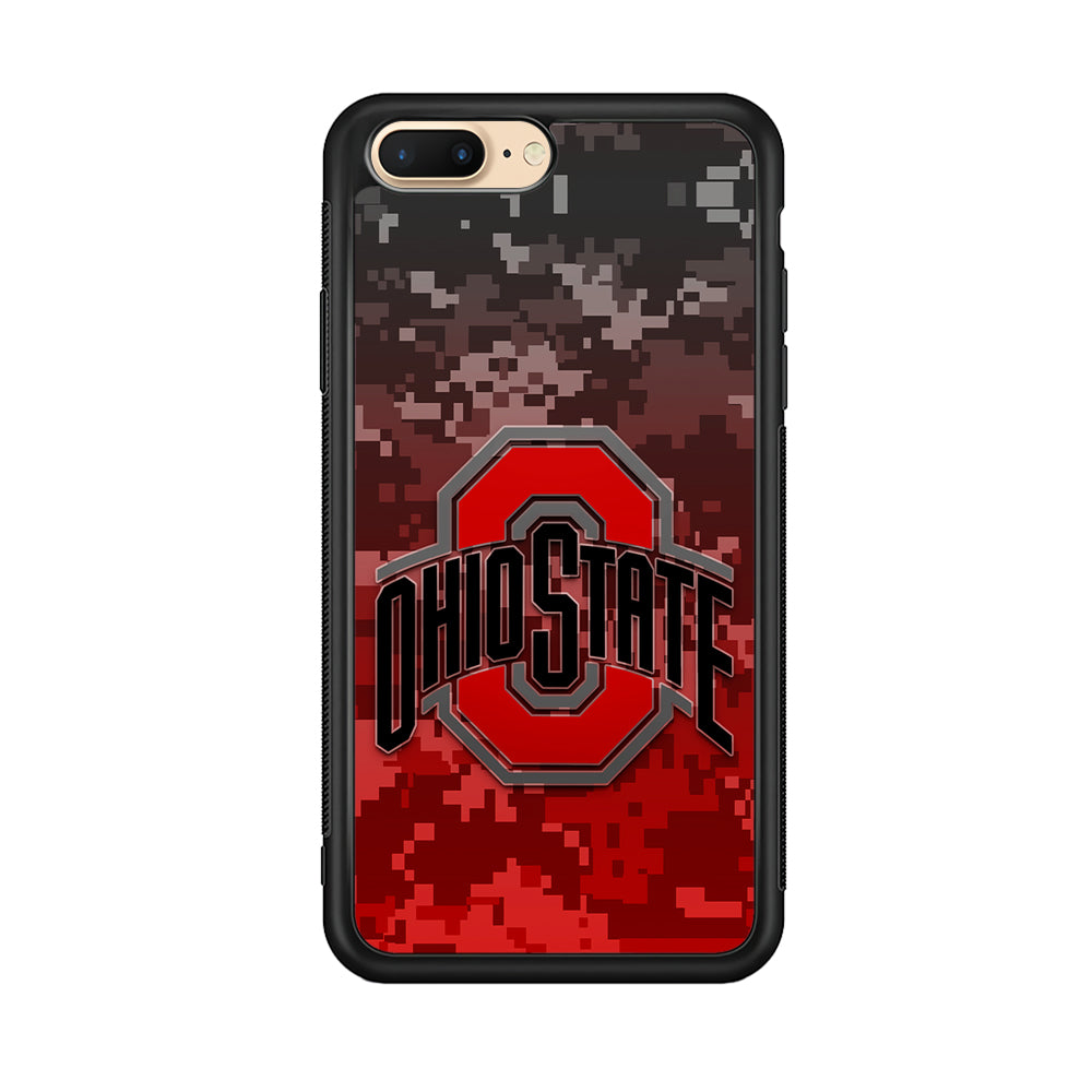 Ohio State Pixel Art iPhone 8 Plus Case-Phone Case-Rubber Black (2D Case)-Altracase