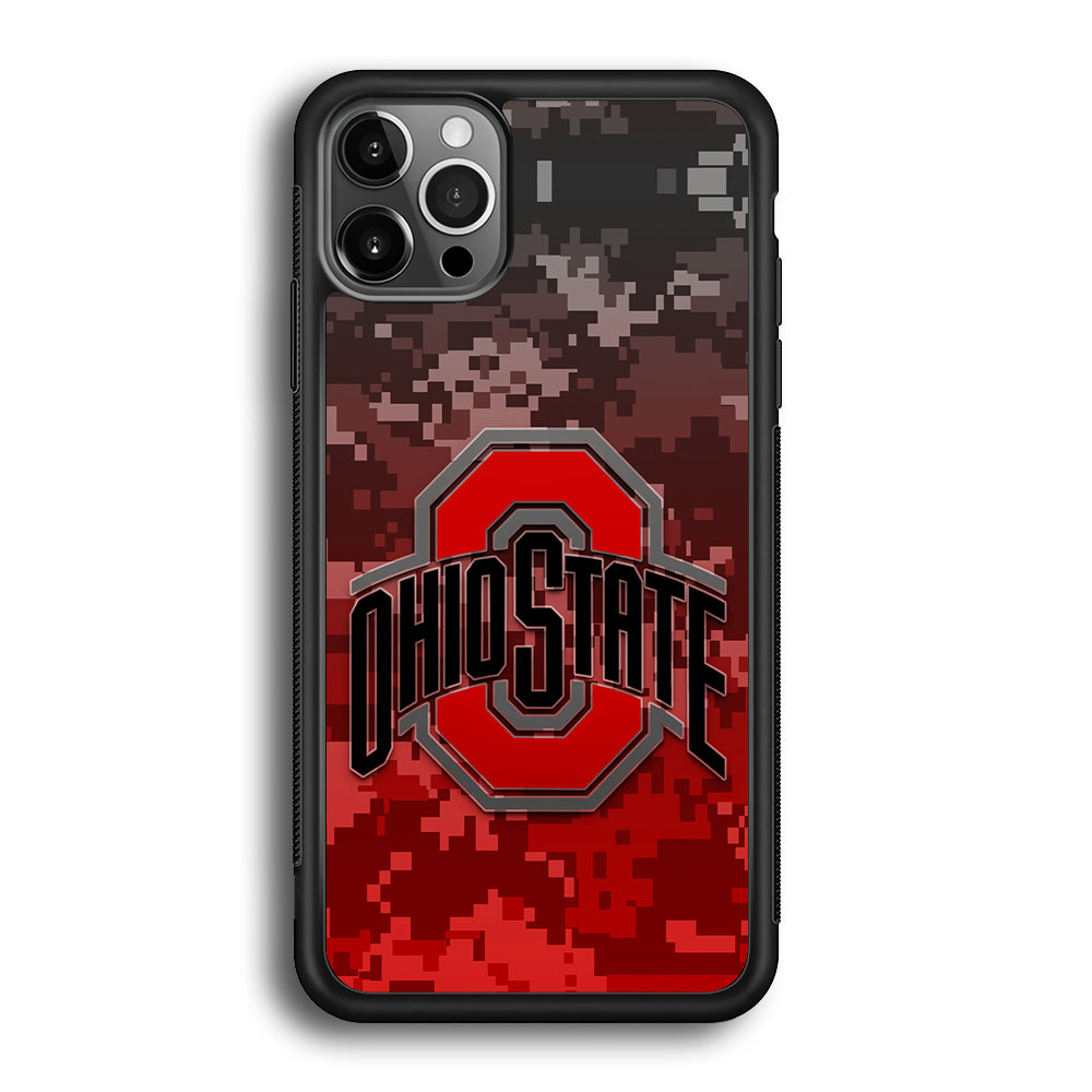 Ohio State Pixel Art iPhone 12 Pro Case-Phone Case-Rubber Black (2D Case)-Altracase