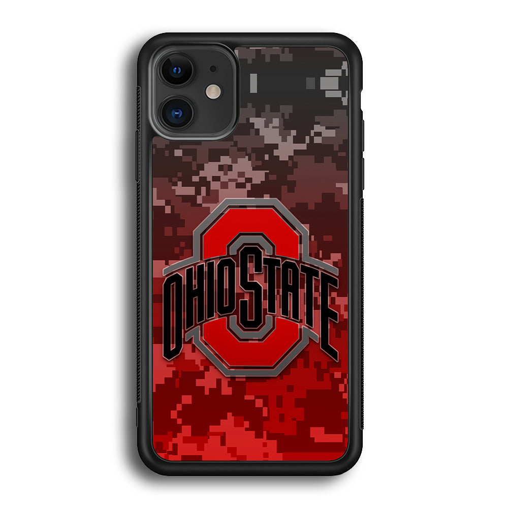 Ohio State Pixel Art iPhone 12 Mini Case-Phone Case-Rubber Black (2D Case)-Altracase