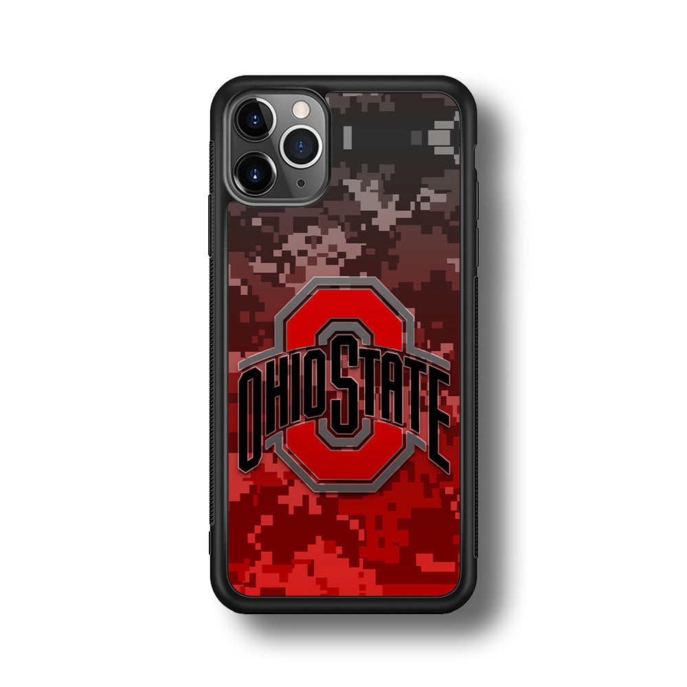 Ohio State Pixel Art iPhone 11 Pro Max Case-Phone Case-Rubber Black (2D Case)-Altracase