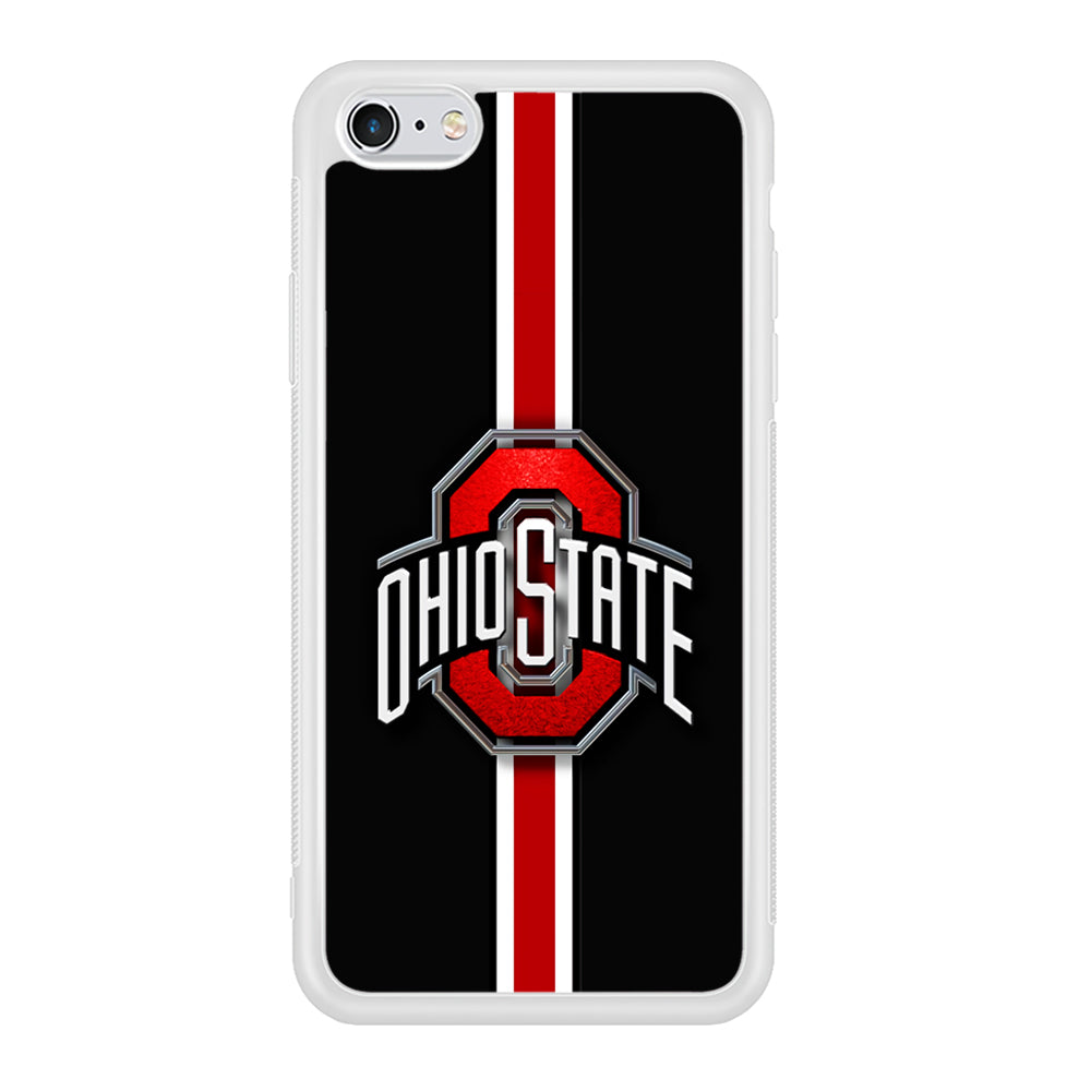 Ohio State White Red Line iPhone 6 | 6s Case-Phone Case-Rubber White (2D Case)-Altracase