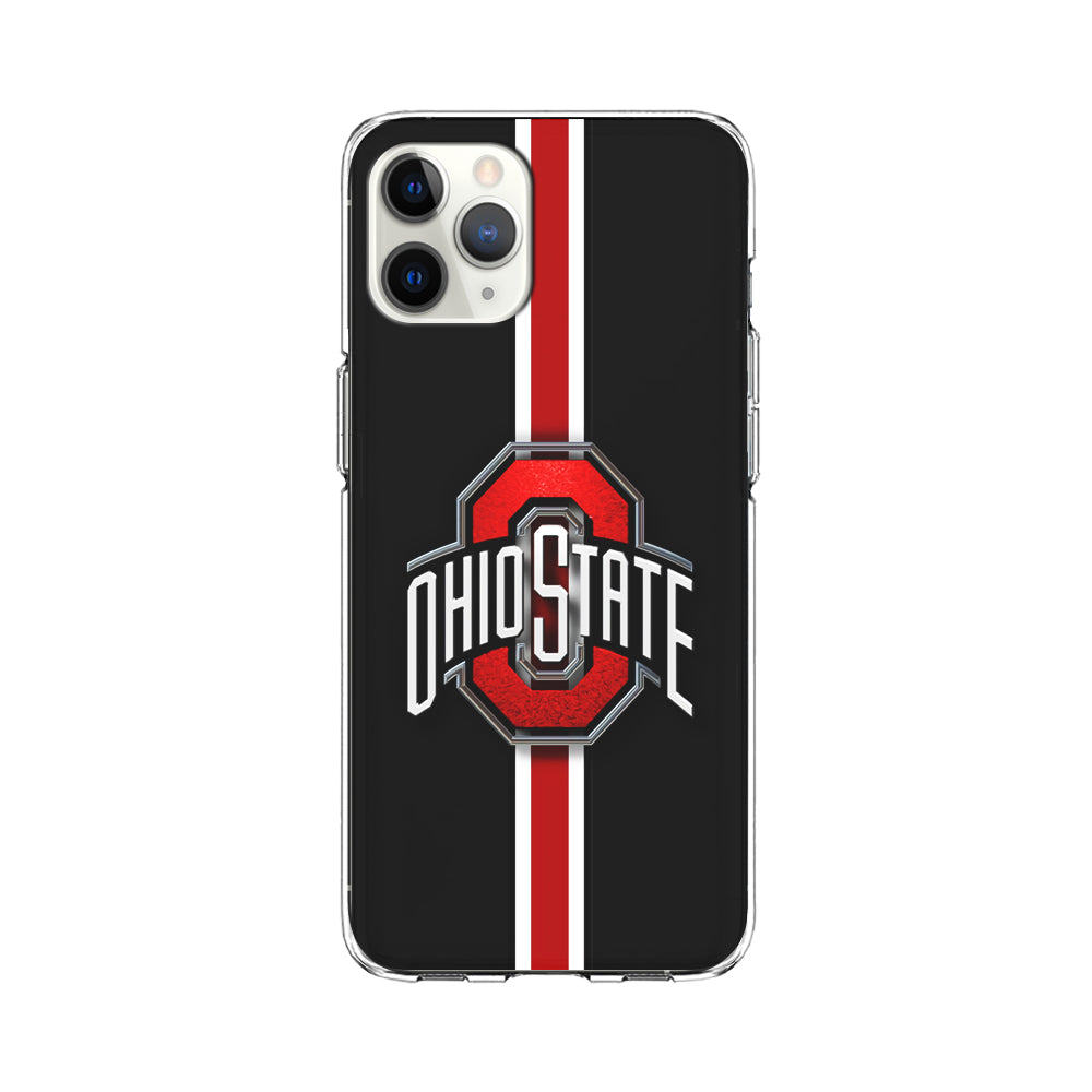 Ohio State White Red Line iPhone 11 Pro Max Case-Phone Case-Clear Soft Case-Altracase