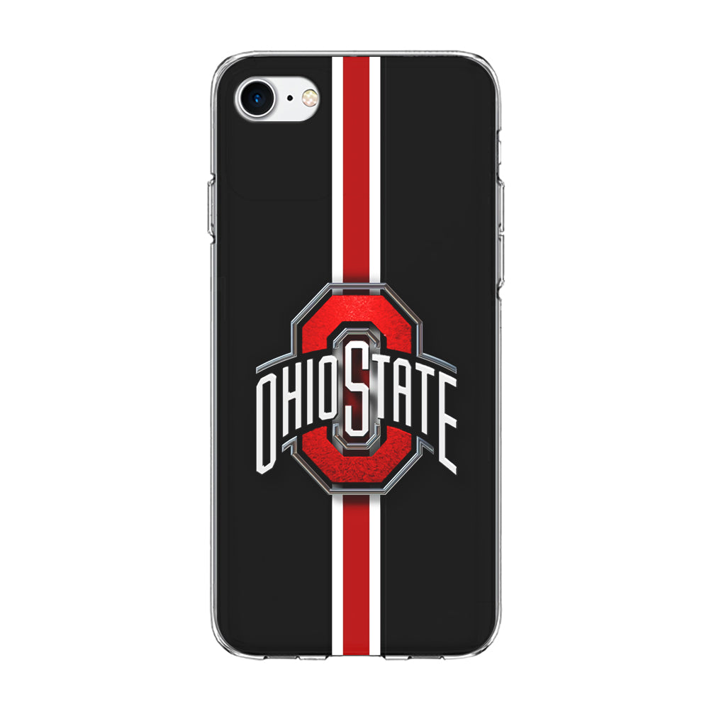 Ohio State White Red Line iPhone 8 Case-Phone Case-Clear Soft Case-Altracase