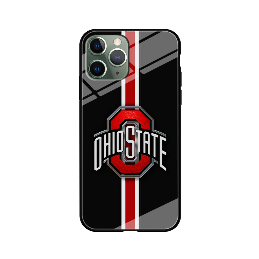 Ohio State White Red Line iPhone 11 Pro Max Case-Phone Case-Tempered Glass Case-Altracase