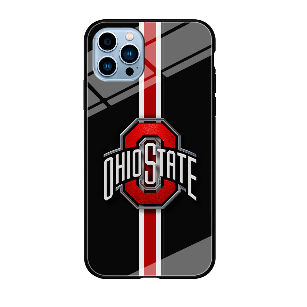 Ohio State White Red Line iPhone 12 Pro Max Case-Phone Case-Tempered Glass Case-Altracase