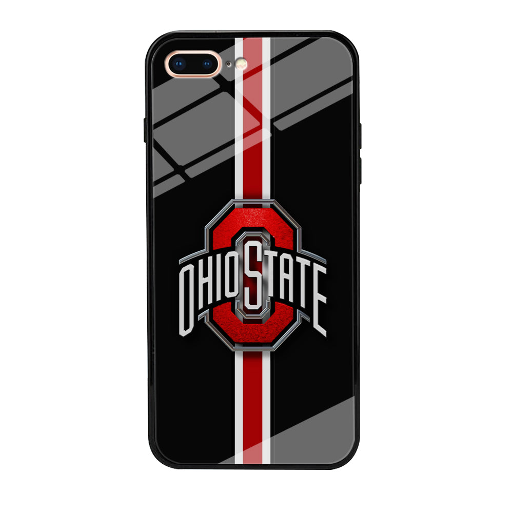 Ohio State White Red Line iPhone 8 Plus Case-Phone Case-Tempered Glass Case-Altracase