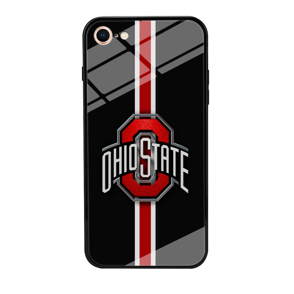 Ohio State White Red Line iPhone 8 Case-Phone Case-Tempered Glass Case-Altracase