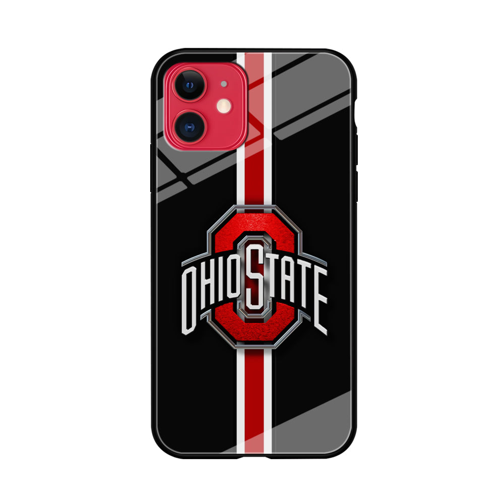Ohio State White Red Line iPhone 11 Case-Phone Case-Tempered Glass Case-Altracase