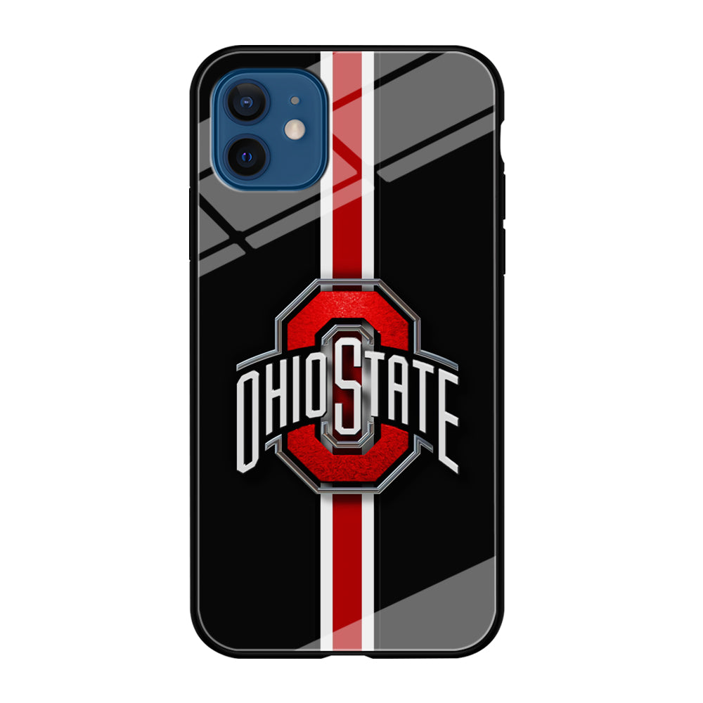 Ohio State White Red Line iPhone 12 Case-Phone Case-Tempered Glass Case-Altracase