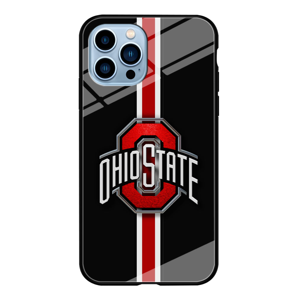 Ohio State White Red Line iPhone 13 Pro Max Case-Phone Case-Tempered Glass Case-Altracase