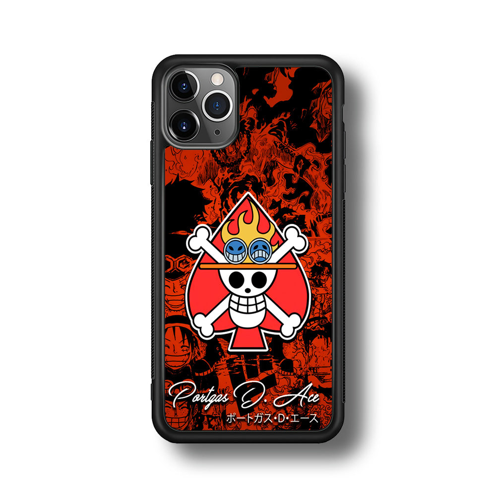 One Piece Ace Logo Comic iPhone 11 Pro Case-Phone Case-Rubber Black (2D Case)-Altracase