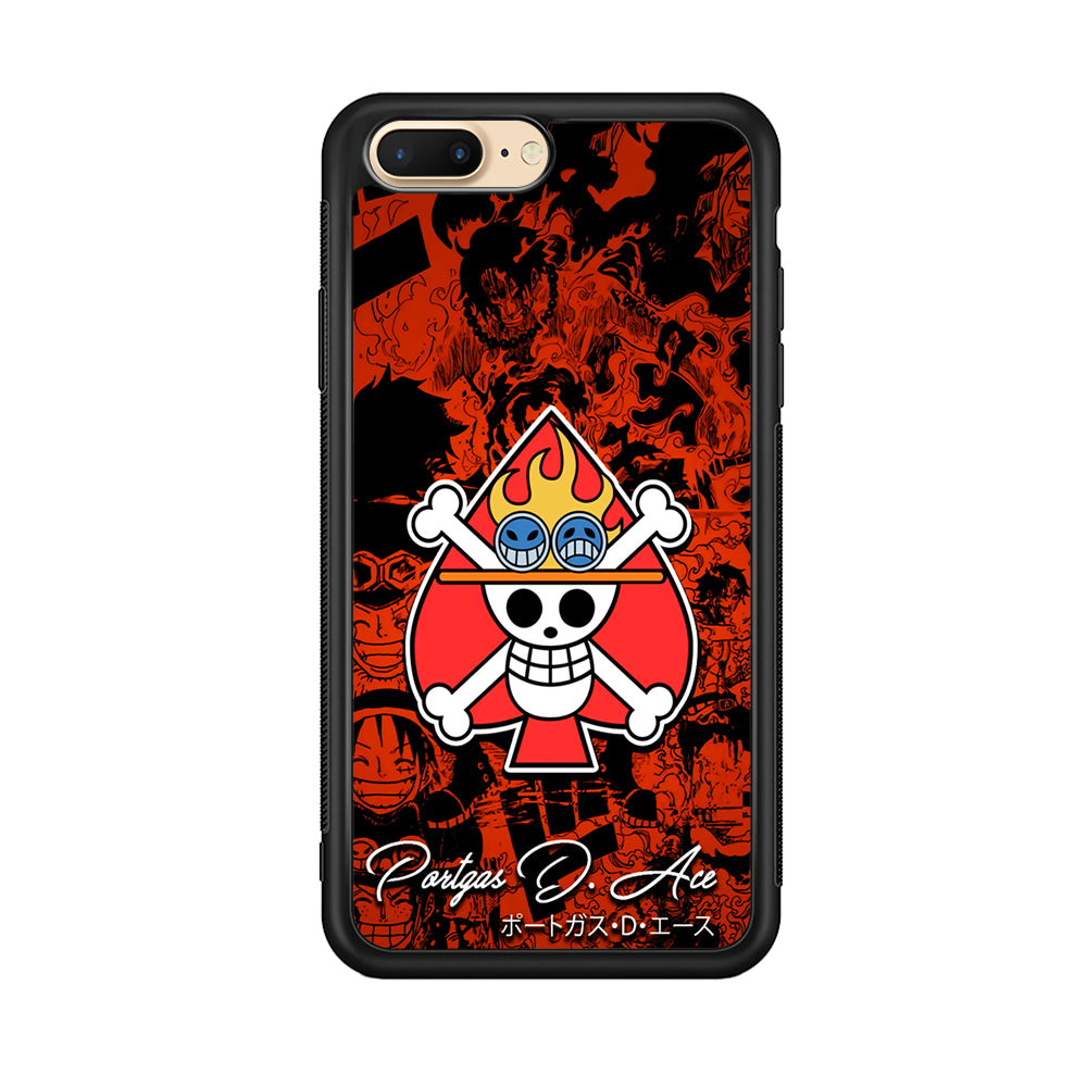 One Piece Ace Logo Comic iPhone 8 Plus Case-Phone Case-Rubber Black (2D Case)-Altracase