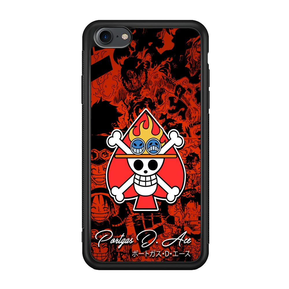 One Piece Ace Logo Comic iPhone 7 Case-Phone Case-Rubber Black (2D Case)-Altracase