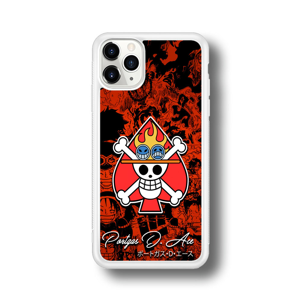 One Piece Ace Logo Comic iPhone 11 Pro Max Case-Phone Case-Rubber White (2D Case)-Altracase