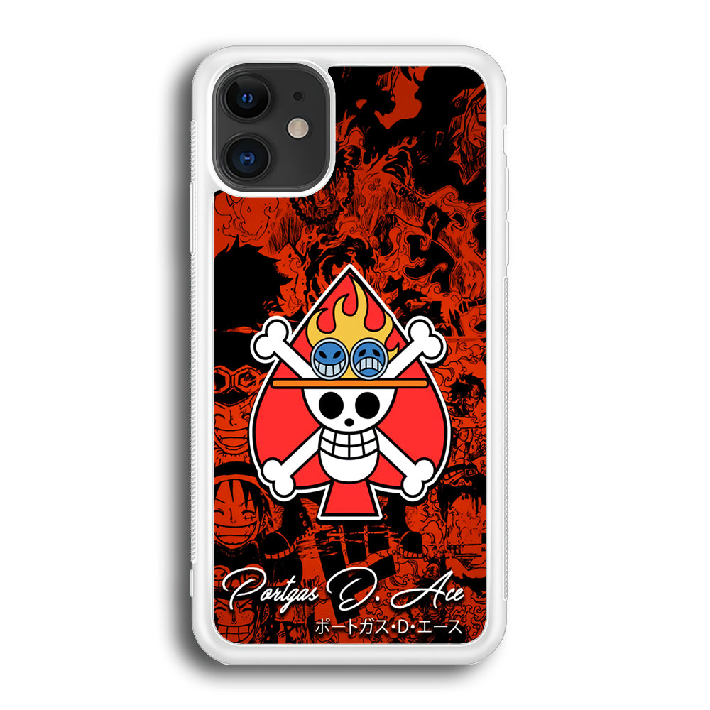 One Piece Ace Logo Comic iPhone 12 Case-Phone Case-Rubber White (2D Case)-Altracase