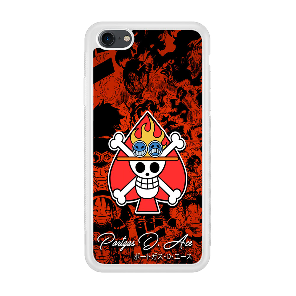 One Piece Ace Logo Comic iPhone 7 Case-Phone Case-Rubber White (2D Case)-Altracase
