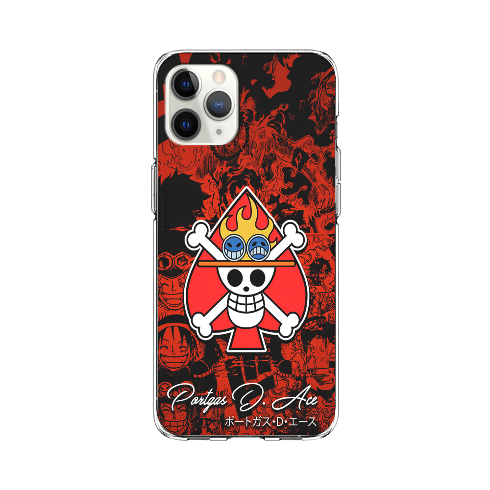 One Piece Ace Logo Comic iPhone 11 Pro Max Case-Phone Case-Clear Soft Case-Altracase